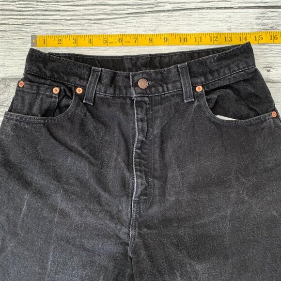Vintage 90s Levi’s 551 Relaxed Fit Tapered Leg Faded Black Ankle Mom Jeans - Picture 11 of 16